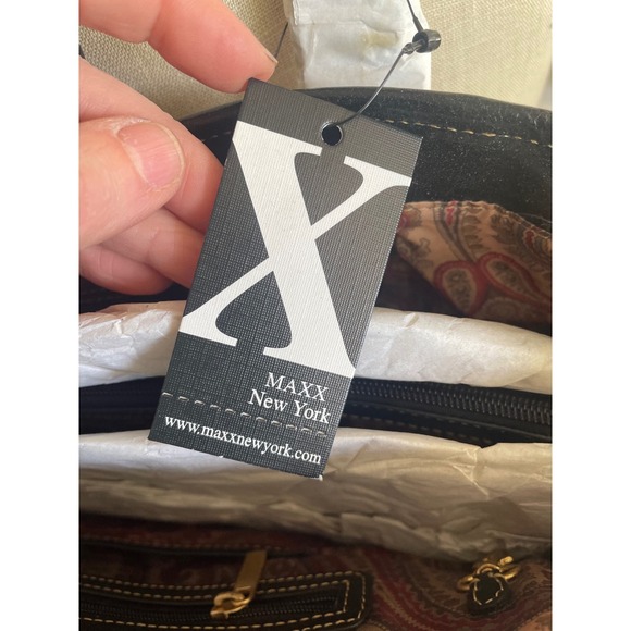 Vintage NWT MAXX New York Signature Tote Bag Leather Satchel Shoulder Designer - Picture 8 of 11